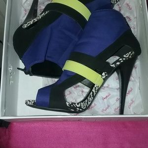Royal Blue Open Toe Booties